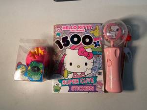 NV 4 - Hello Kitty & Friends Stickers, Light Spinner & Gear Sphere (Lot of 3)