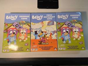 NM 2 - Bluey Board Game Lot of 3 Grannies, Fancy Restaurant & Classroom Game
