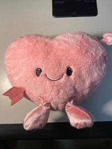 NY 1 - Pink Heart Plush Stuffed Animal With Wings