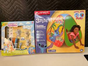 NC 2 - Bluey Scribble Scrubbie Set & Disney Stitch Pop-Up Play Tent (Lot of 2)