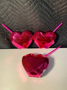 NH 4 - Festive Voice Heart Tumbler 20.5 Oz Pink Drinkware (Lot of 3)