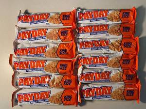 PayDay King Size Peanut Caramel Bars (Lot of 12)