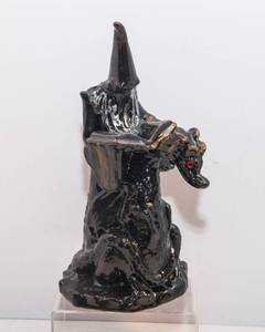 Wax Wizard & Dragon Figurine