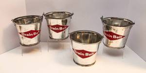 Vintage Grain Belt Beer Tin Buckets  Set of 4