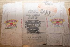 Vintage Feed Sacks  Set of 3