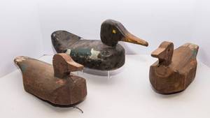 Vintage Wooden Duck Decoys - Set of Three