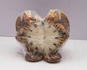 Vintage Twin Dragons Clock  In Original Box