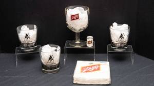 Vintage Schlitz Beer Collectible Lot  Glasses, Goblet, Napkins & More