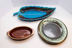 1970s Style Ceramic Servingware  3 Pieces