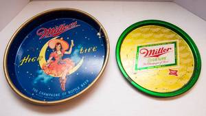 Miller High Life Beer Trays  Set of 2