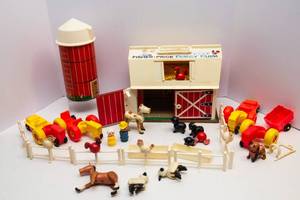 1967 Fisher-Price Play Family Farm Set  Farm Animals, Tractor & Fence