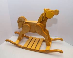 Handcrafted Wooden Doll Rocking Horse