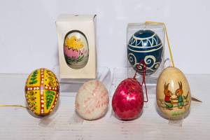 Vintage Decorative Egg Ornament Collection  Set of 6