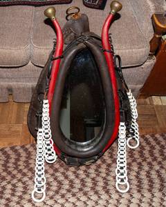 Vintage Leather Horse Collar with Mirror