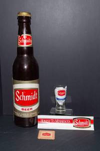 Schmidt Beer Collectibles Lot  Big Schmidty Coin Bank & More