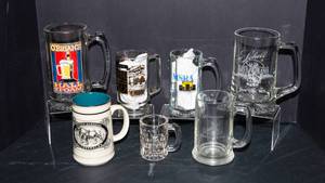Variety of Glass Mugs  A&W, Schells, Busch Gardens & More
