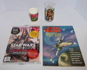 Star Wars Collectibles Lot  Magazines, Book & Drinkware (19771991)