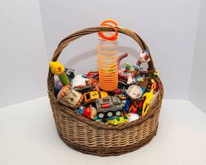 Basket Full of Vintage Toys  Assorted Lot