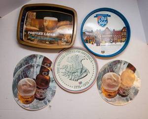 Assorted Beer & Soda Trays  Mixed Breweriana Lot