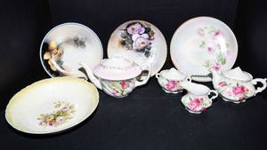 Floral Dishware Set  Plates, Teapots, Creamer & Sugar Bowl