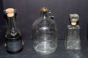 Glass Decanters & Gallon Jug  Set of 3