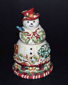 Tracey Brand Jolly Ole Snowman Cookie Jar  2003