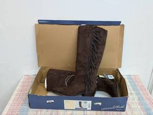 Size 9.5 - Womens Patsy Tall Fringe Western Boots with Memory Foam Insole