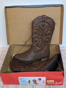 Kids Montana Western Boots - Cat & Jack Brown 5 Mid Calf, Zipper Closure, Textured Outsole