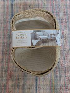 Set of 3 Woven Baskets by Bombay