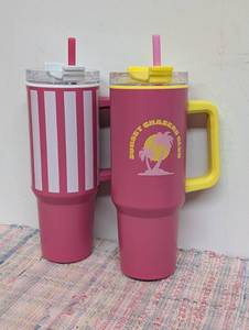 Stainless Steel Tumbler with Straw, 40 oz, 2pack