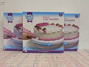 Baked with Love Round Cake Turntable, 3 Count