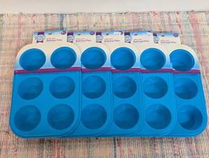 Set of 5 Microwave Safe Silicone Baking Cupcake Pans