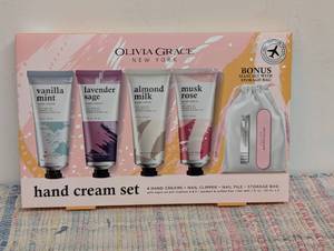 Olivia Grace Hand Care Gift Set 4 Scented Hand Cream  Plus Bonus Mani Set