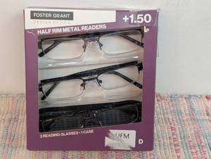 Design Optics By Foster Grant Semi Rimless 1.50 Reading Glasses (Pack Of 3)