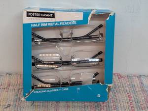 Design Optics By Foster Grant Semi-rimless Metal Reading Glasses, 3-pack