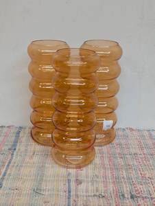 Set of 3 Orange Glaze Glass Bubble Vases by Room Essentials