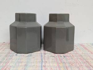 Pair of Threshold Designed with Studio McGee Glossy Ceramic Octagon Vases