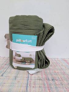 Twin Box Stitch Microfiber Kids Quilt Green - Pillowfort
