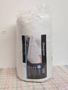 Queen 100% Cotton 3 Thick Soft Featherbed - Beautyrest Plush Duck Down, Fits Up to 16 Mattress, 233 Thread Count