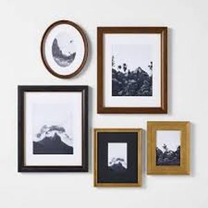 Set of 5 Real Wood Gallery Frames - Threshold designed with Studio McGee Modern Wall Decor, Pine Material, Multisize