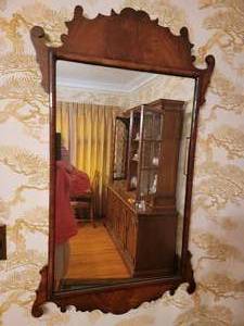 Antique Chippendale Mahogany Wall Mirror