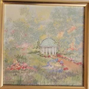 Original Acrylic Painting  Spring Pavilion