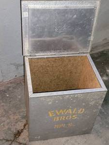 Vintage Ewald Bros  Galvanized Aluminum Porch Milk Delivery Box