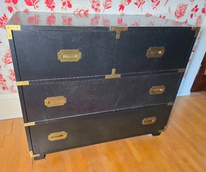 Campaign Style Black Chest with Brass Hardware