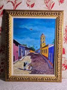 Vibrant Cuban Fine Art Painting - Boys with Kite