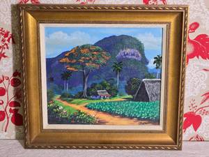 SIGNED Original Carribean Fine Art Landscare Painting - J. Carrasco