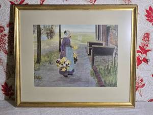 American Fine Art Print - George Hitchcock - Flower Girl in Holland