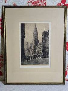SIGNED Bavarian Fine Art Etching Print - Munchen