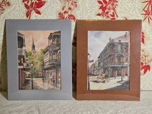 SIGNED New Orleans Fine Art Painting Pair - Knut Ken Englehardt - French Quarter Series