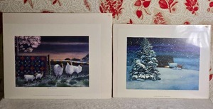 SIGNEDARTIST PROOF Idyllic Rural Fine Art Print Pair - Connie Bieber - A Welcome is Waiting  Tender Offerings